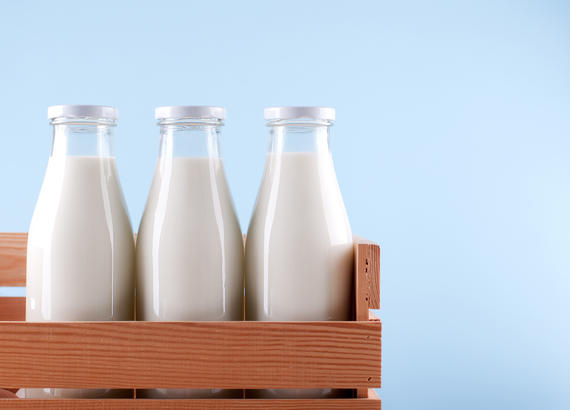 Milk in Glass Jugs