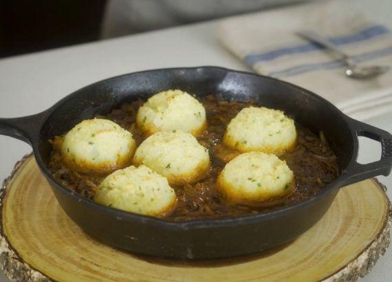 Austrian Mushroom Goulash with Potato Dumplings