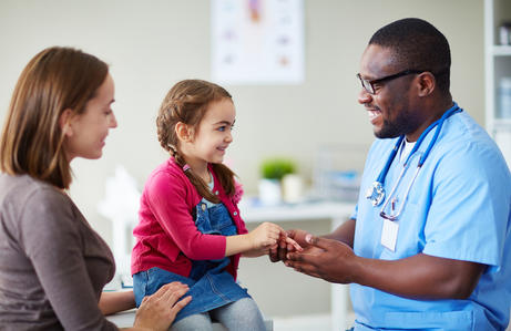 child at doctors office