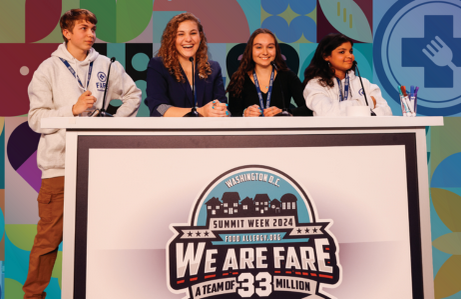 Teens at a podium