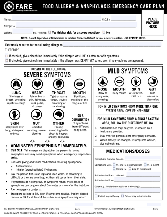 Emergency Care Plan Preview