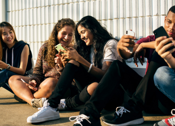 Teens on phones