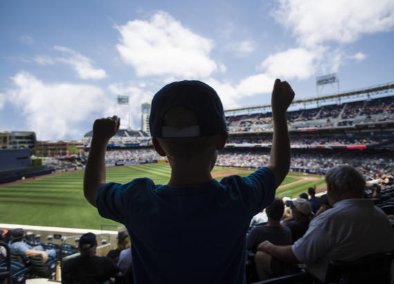 boy at baseball game