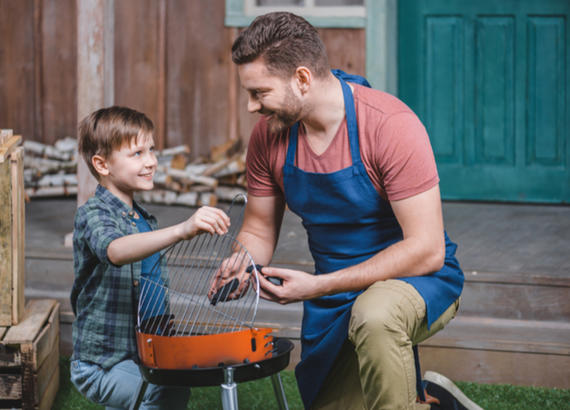 Dad and son BBQ