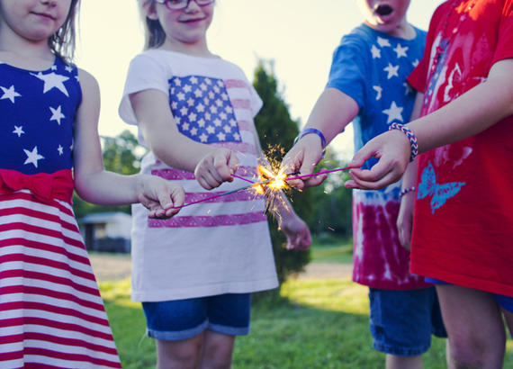 Kids with sparklers 