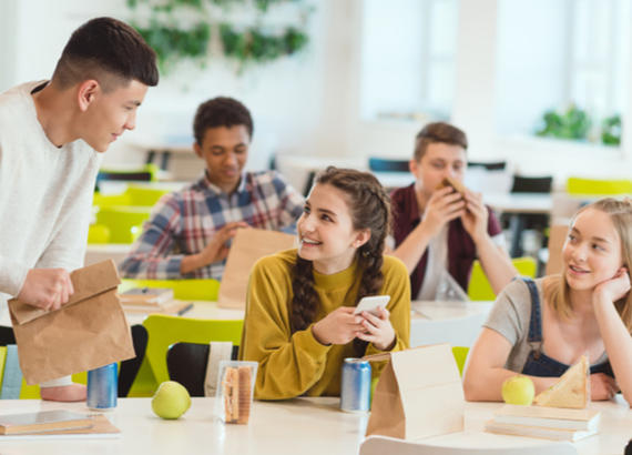 teens at lunch