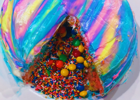 Tie die explosion cake