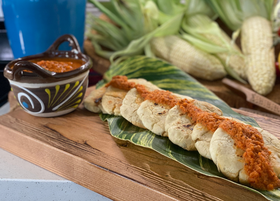 Pupusas and Salsa Roja