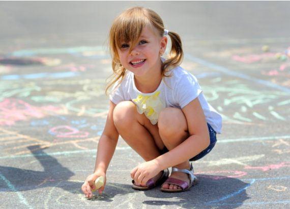 drawing with chalk