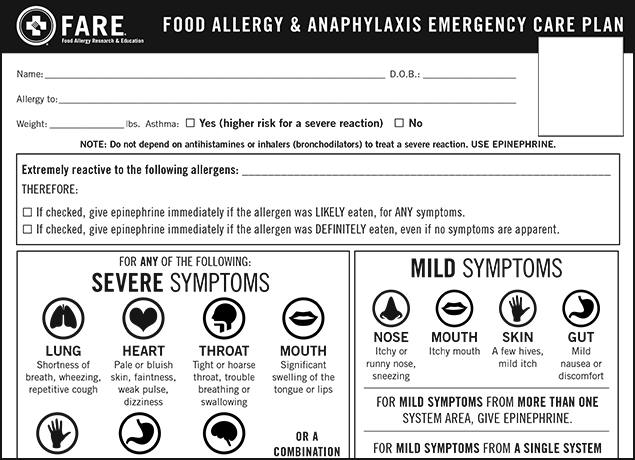 Anaphylaxis Action Plan