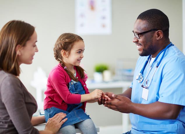 child at doctors office