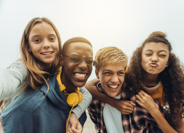 Teens hanging out