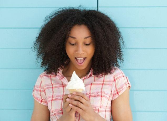 Girl eating ice cream