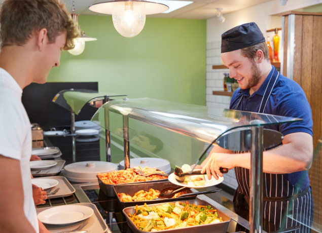 Man serving food