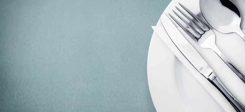 fork, knife and spoon on a plate