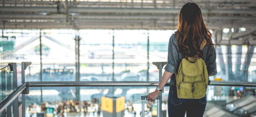 Girl at airport